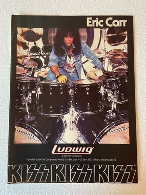 Kiss Eric Carr Ludwig drum ad pinup